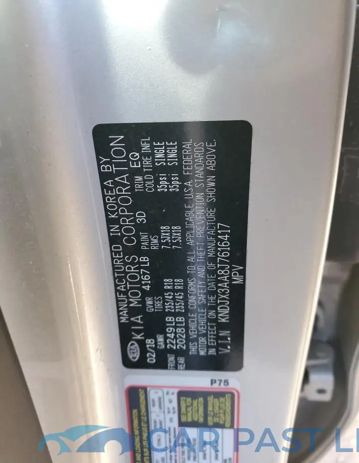 KNDJX3AA8J7616417# 12