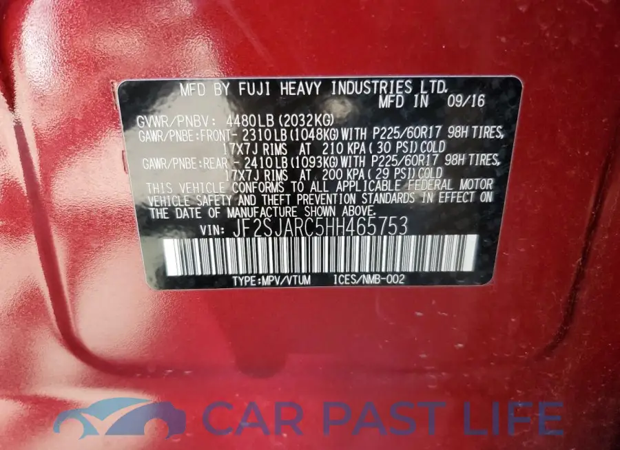 JF2SJARC5HH465753# 13
