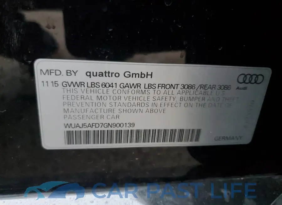 WUAJ5AFD7GN900139# 12
