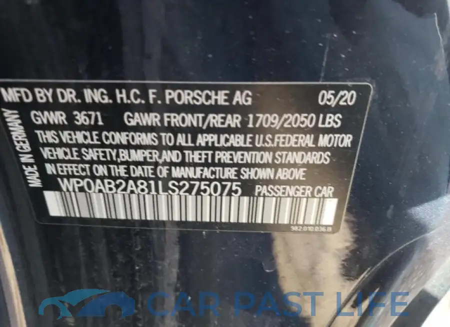 WP0AB2A81LS275075# 12