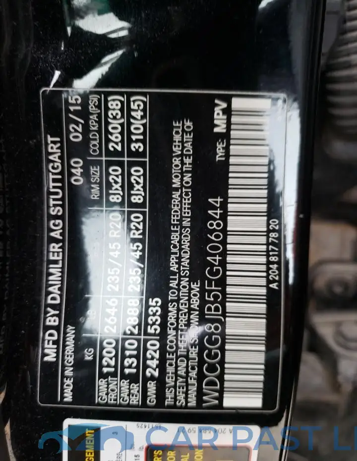 WDCGG8JB5FG406844# 13