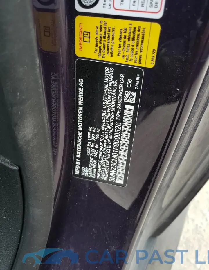 3MW23CM01P8D00526# 12
