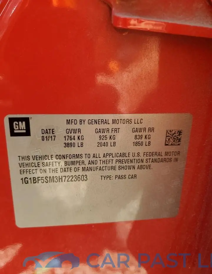1G1BF5SM3H7223603# 12