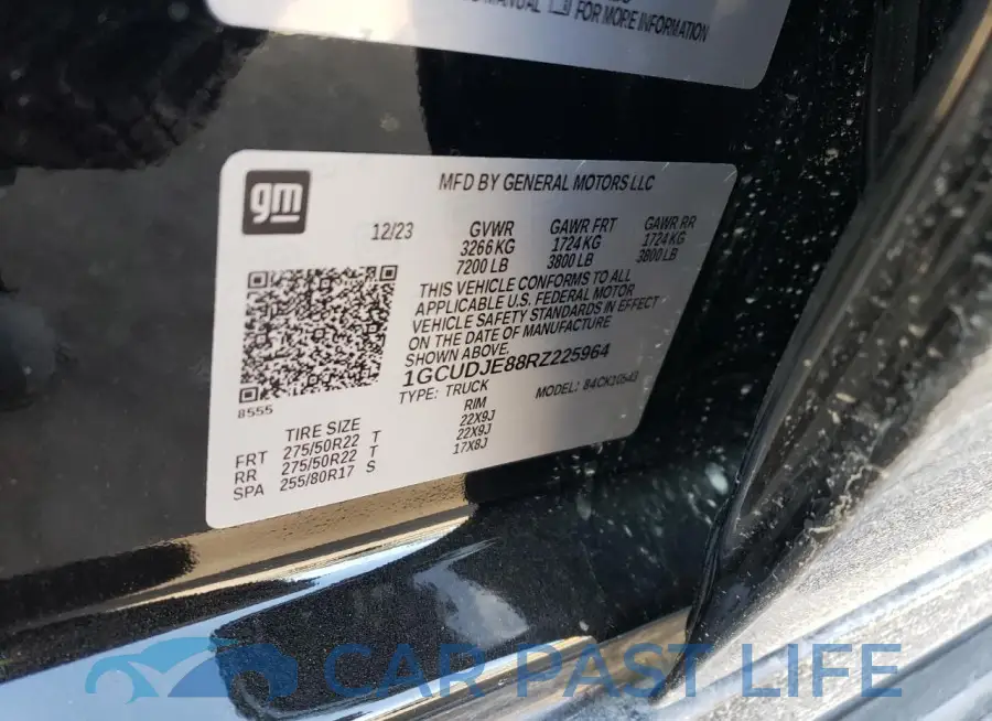 1GCUDJE88RZ225964# 12