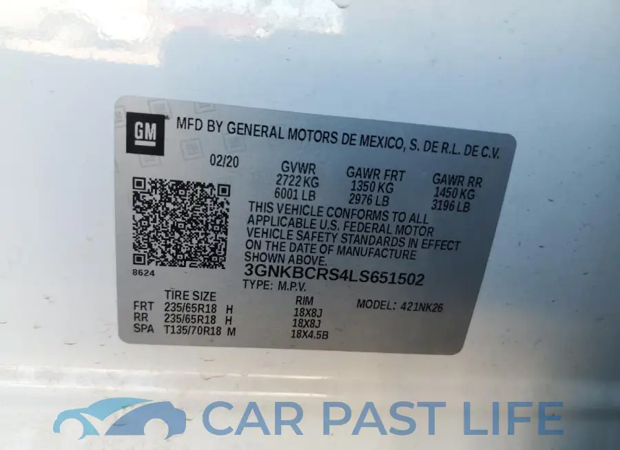 3GNKBCRS4LS651502# 13
