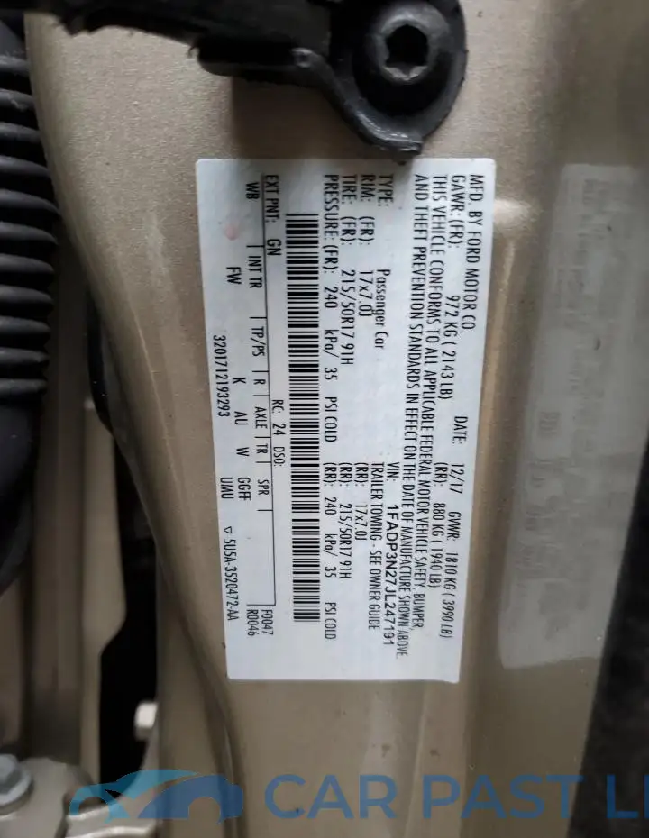 1FADP3N27JL247191# 12