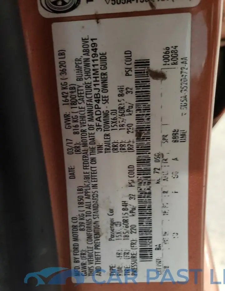 3FADP4BJ1HM119491# 12
