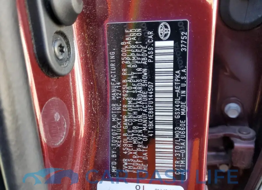 4T1BK1EB6FU144507# 12