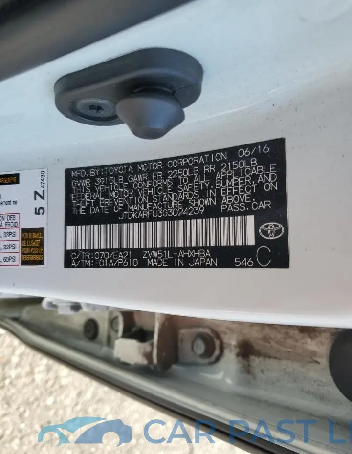 JTDKARFU3G3024239# 12