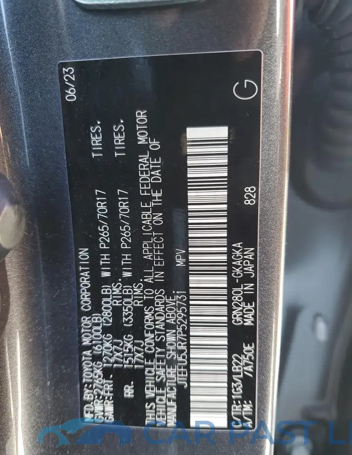 JTEFU5JR7P5295731# 13