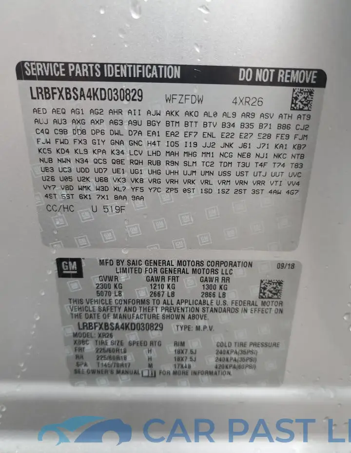 LRBFXBSA4KD030829# 12