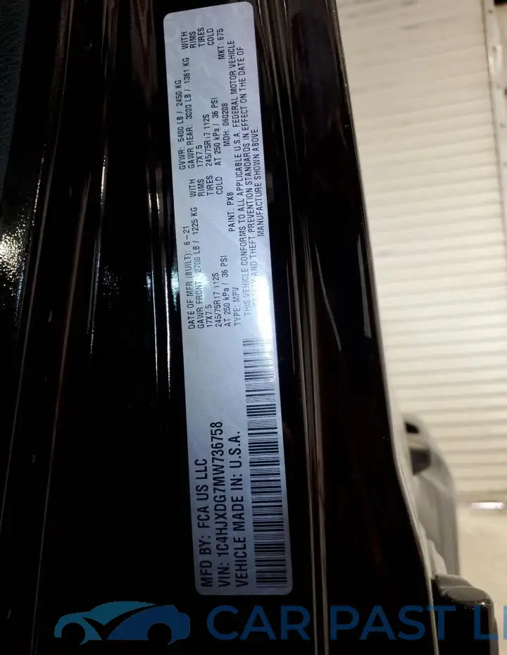 1C4HJXDG7MW736758# 12