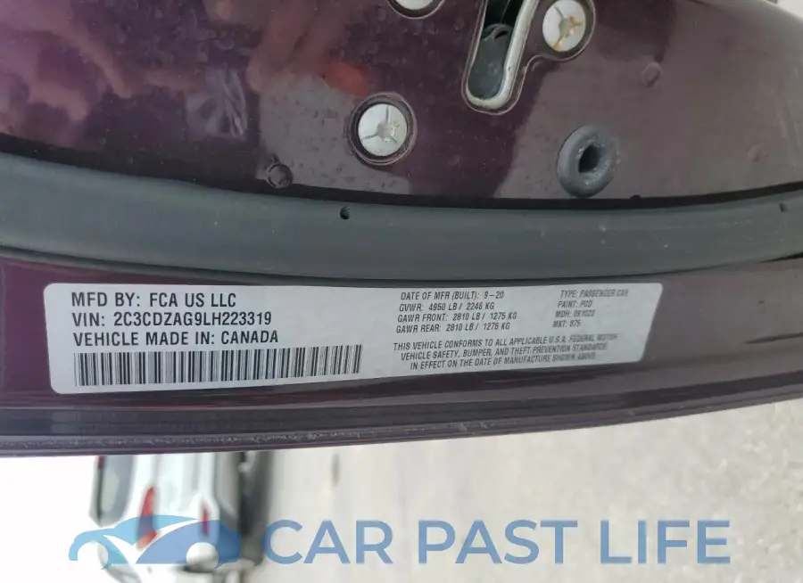 2C3CDZAG9LH223319# 12