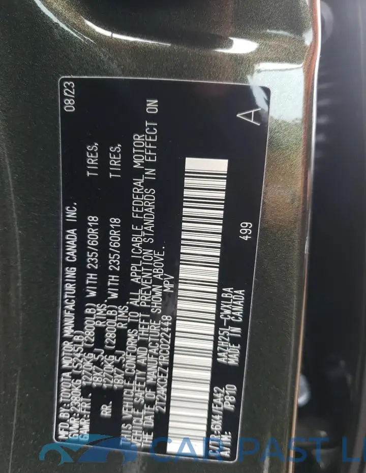 2T2AKCEZ1RC022448# 12