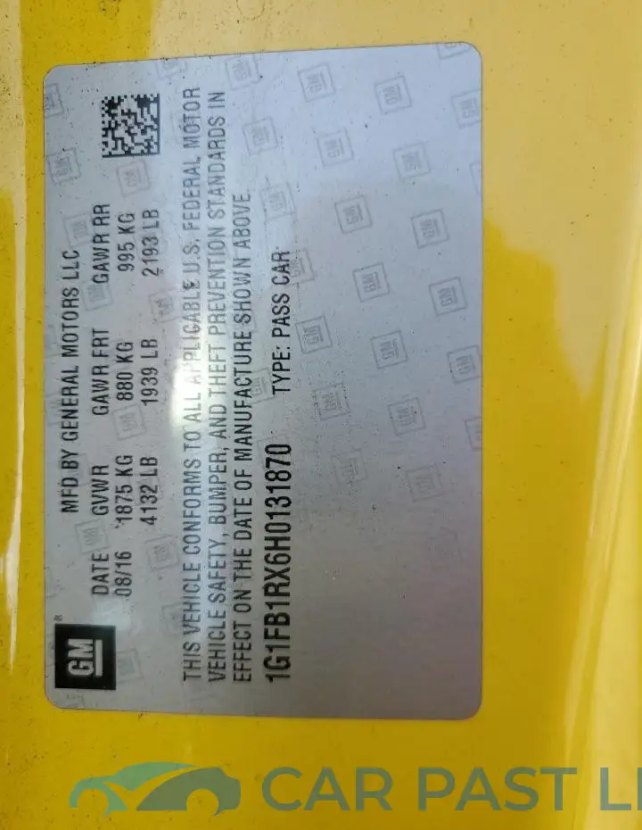 1G1FB1RX6H0131870# 12