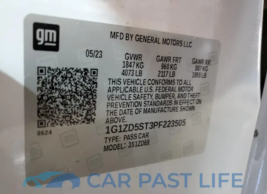 1G1ZD5ST3PF223505# 13