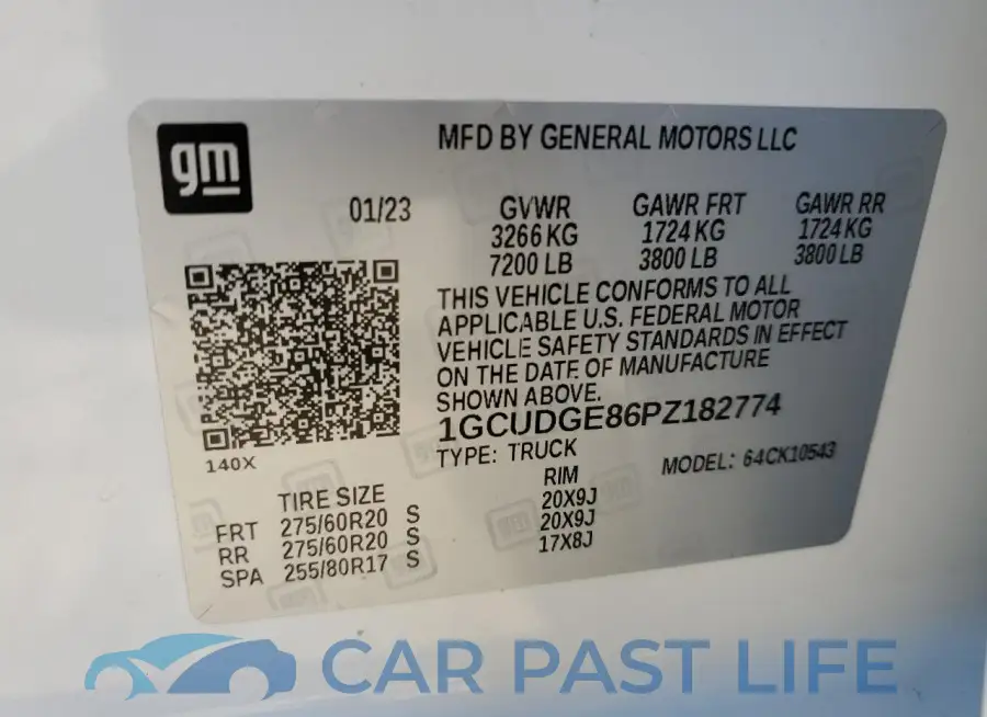 1GCUDGE86PZ182774# 12