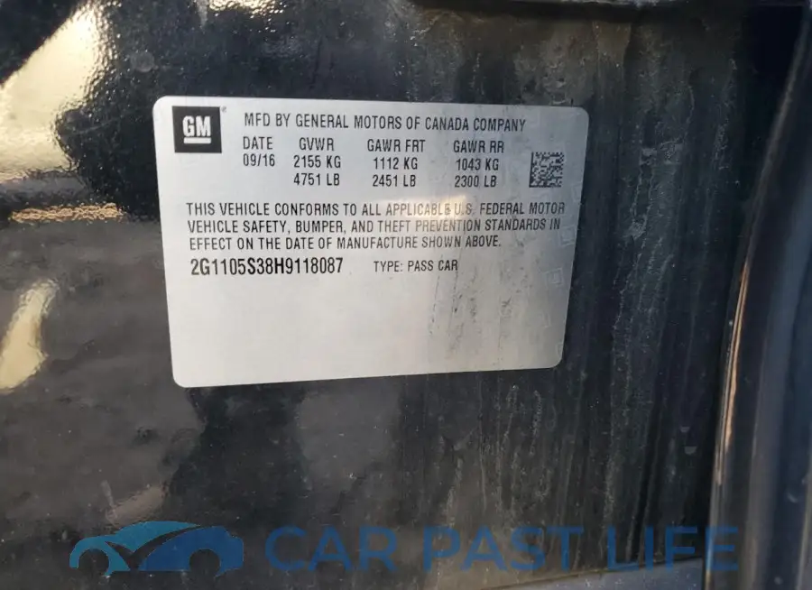 2G1105S38H9118087# 12