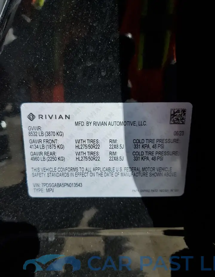 7PDSGABA5PN013543# 13