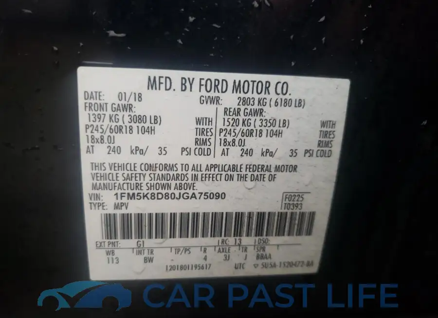 1FM5K8D80JGA75090# 14