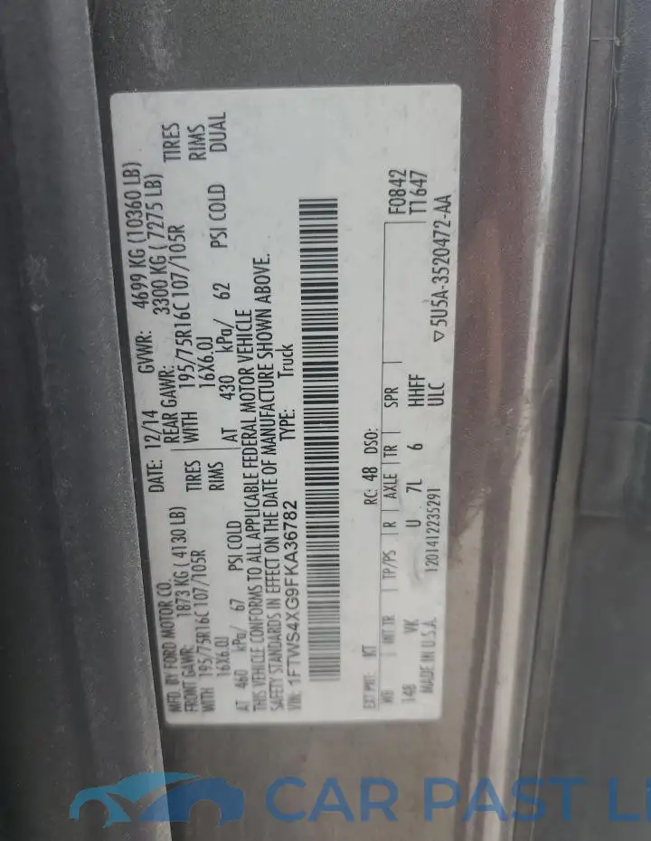1FTWS4XG9FKA36782# 13