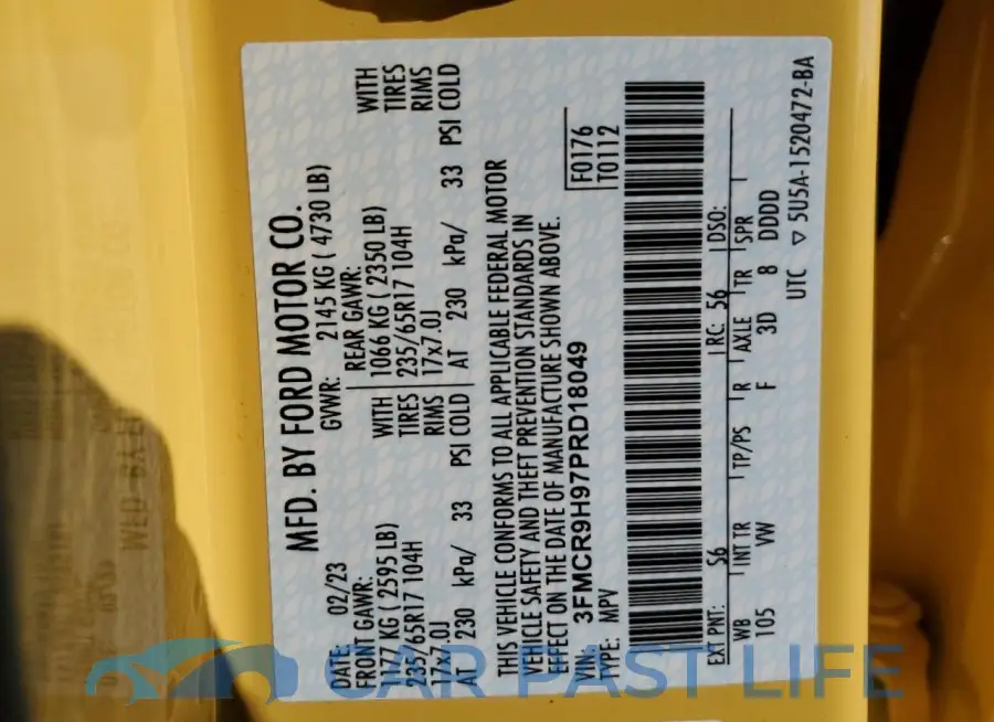 3FMCR9H97PRD18049# 12