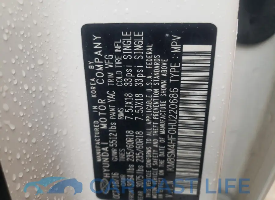 KM8SM4HF0HU220686# 12