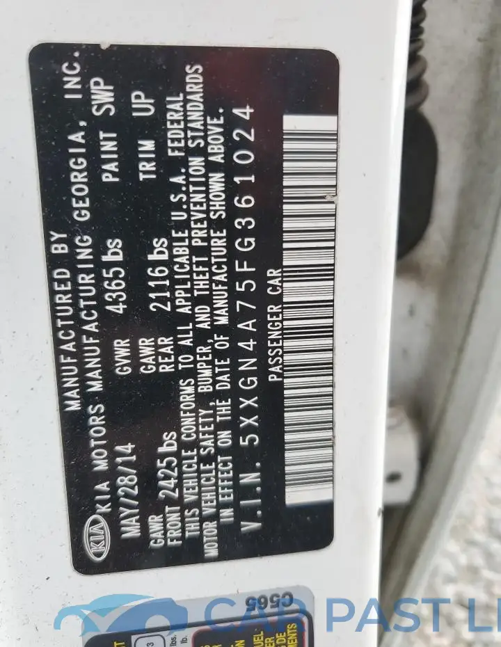 5XXGN4A75FG361024# 12