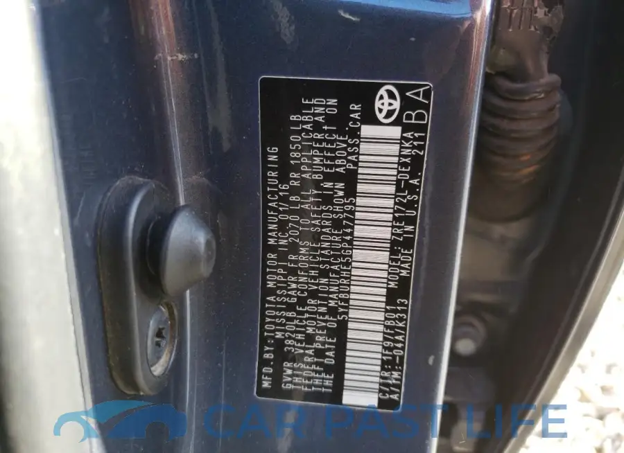 5YFBURHE5GP447795# 12