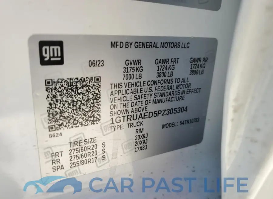 1GTRUAED5PZ305304# 12