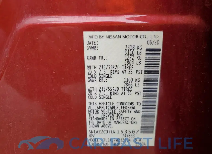 5N1AZ2CJ7LN153567# 14