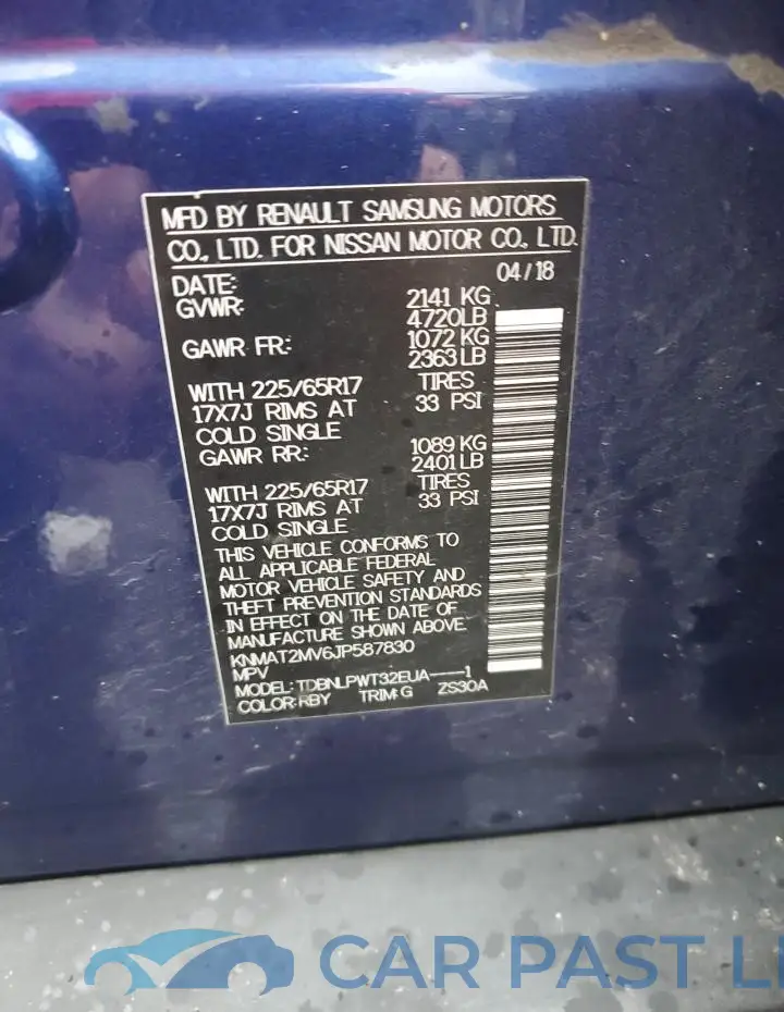 KNMAT2MV6JP587830# 12