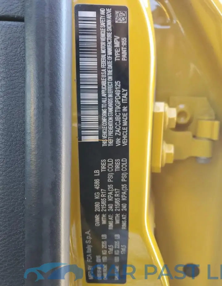 ZACCJBCT9GPD49125# 12