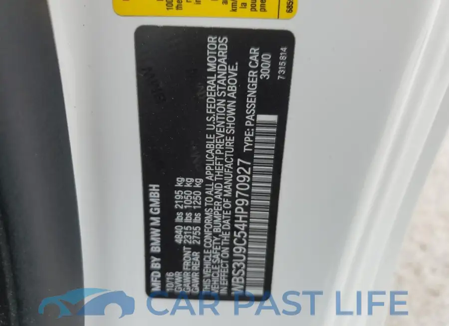 WBS3U9C54HP970927# 13