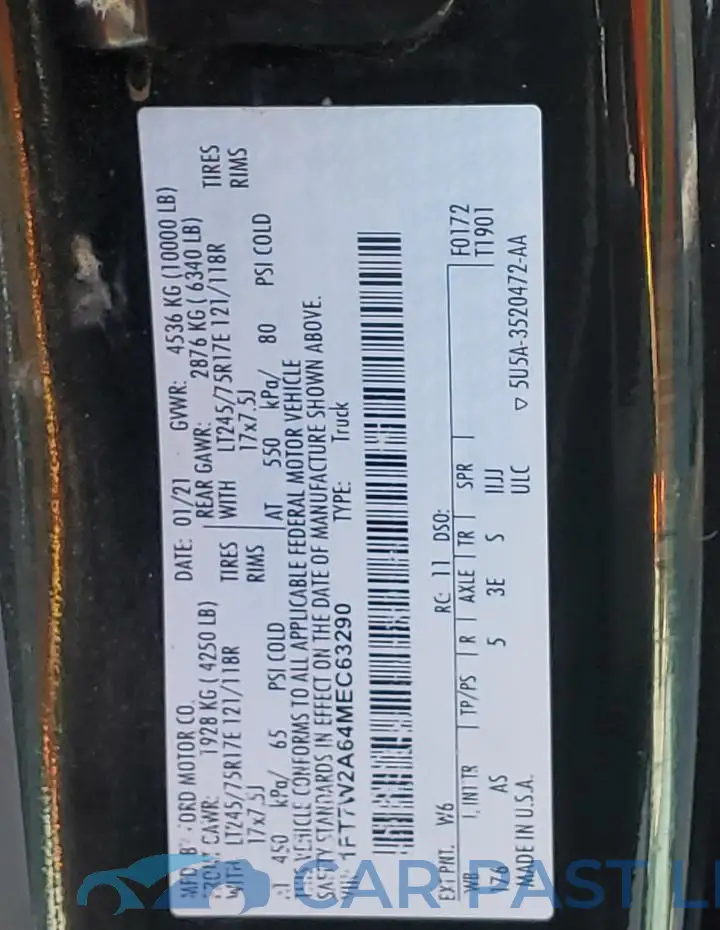 1FT7W2A64MEC63290# 12