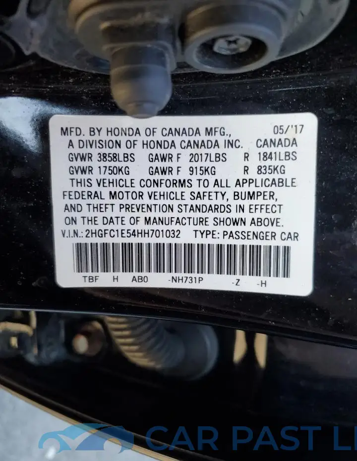 2HGFC1E54HH701032# 12