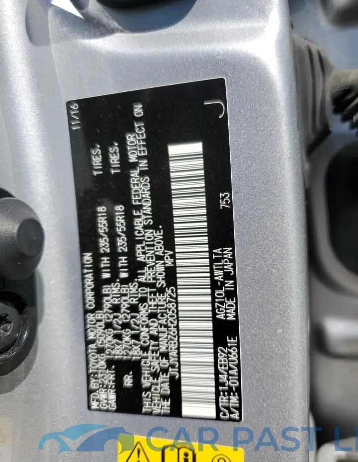 JTJYARBZ6H2058725# 13