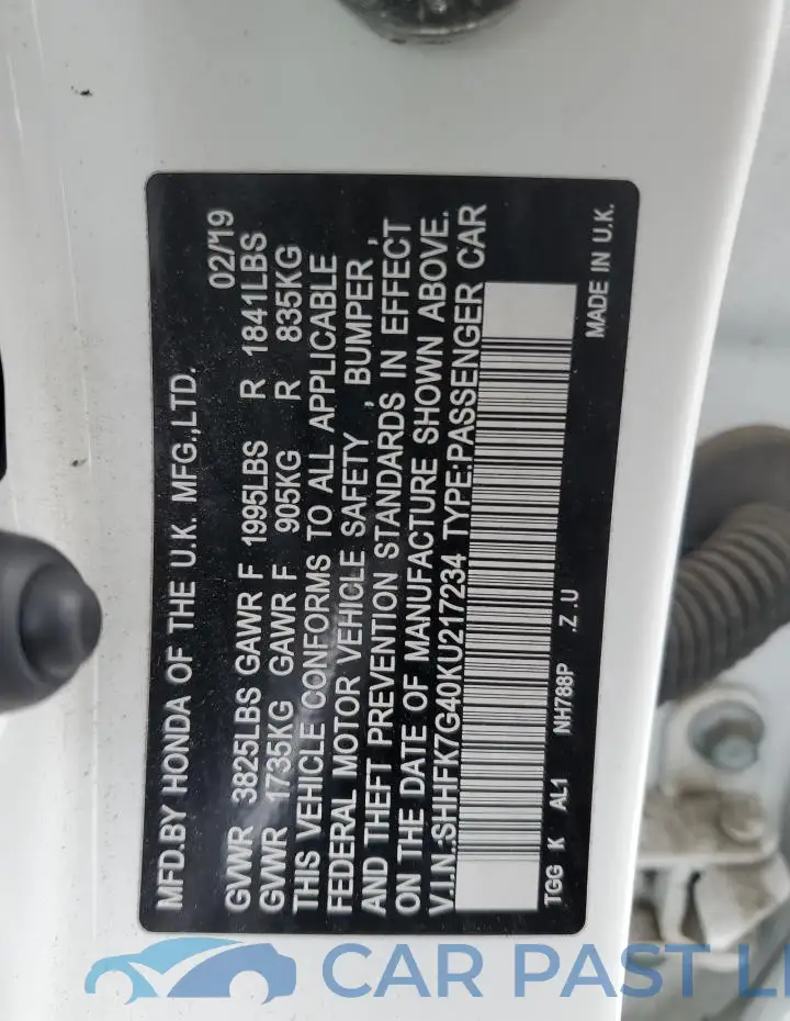 SHHFK7G40KU217234# 12