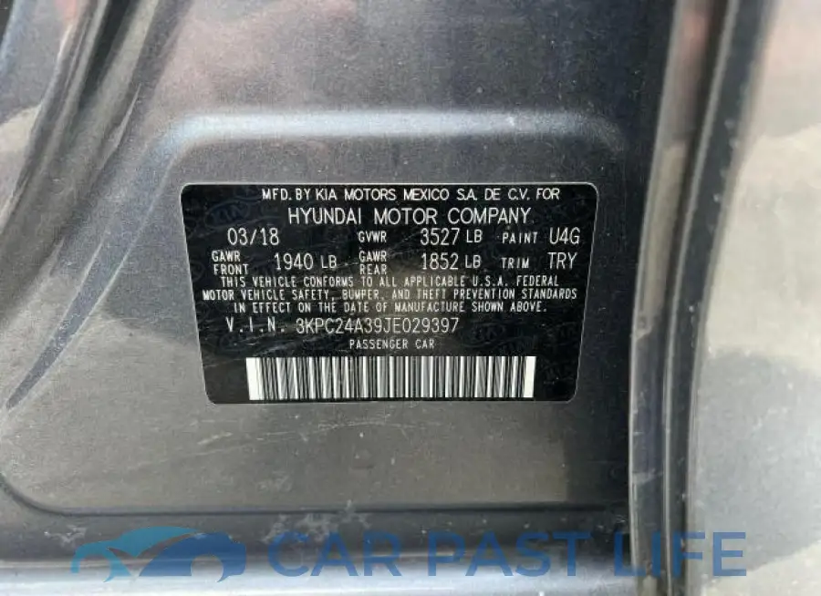 3KPC24A39JE029397# 10