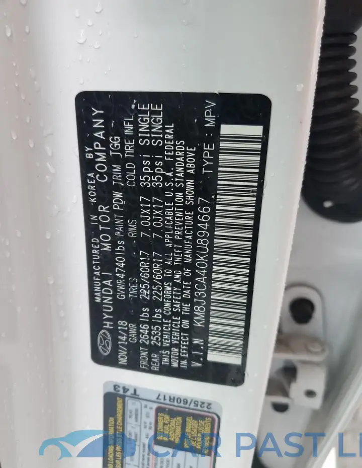 KM8J3CA40KU894667# 13