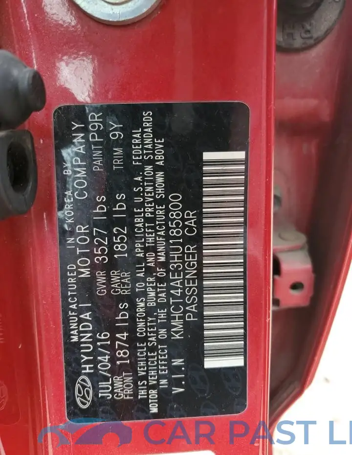 KMHCT4AE3HU185800# 12
