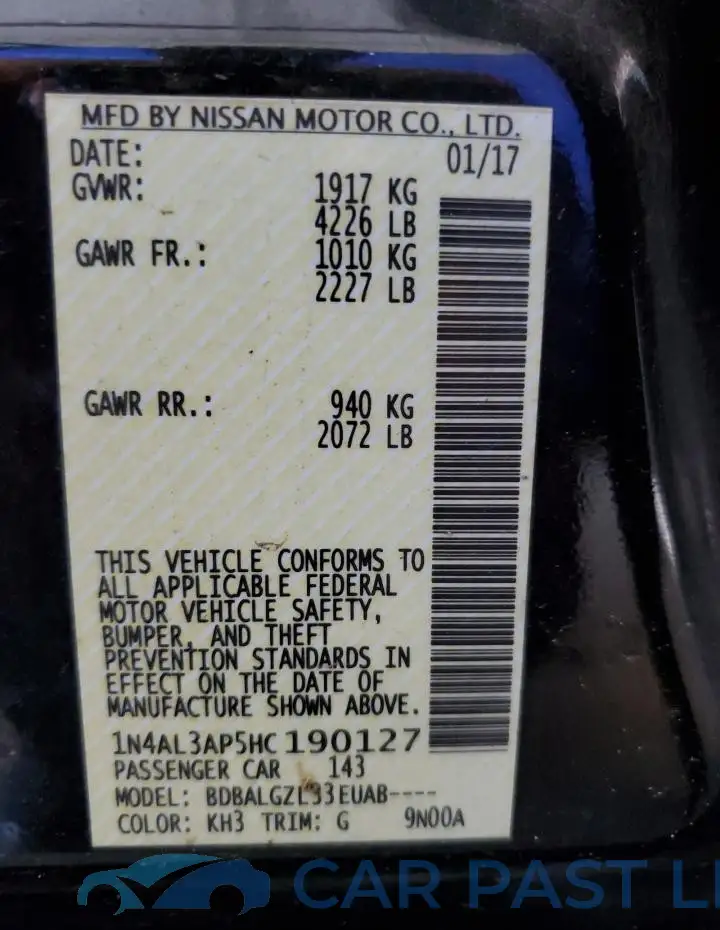 1N4AL3AP5HC190127# 13
