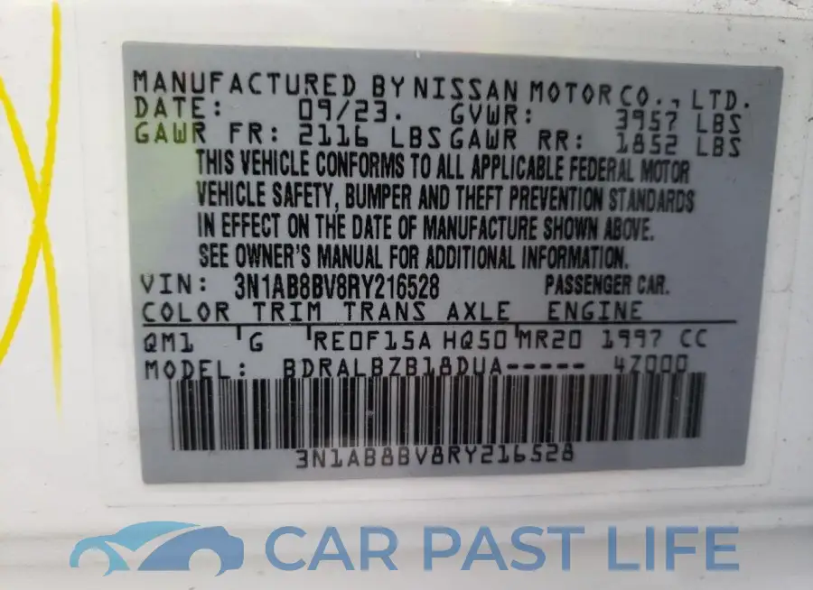 3N1AB8BV8RY216528# 12