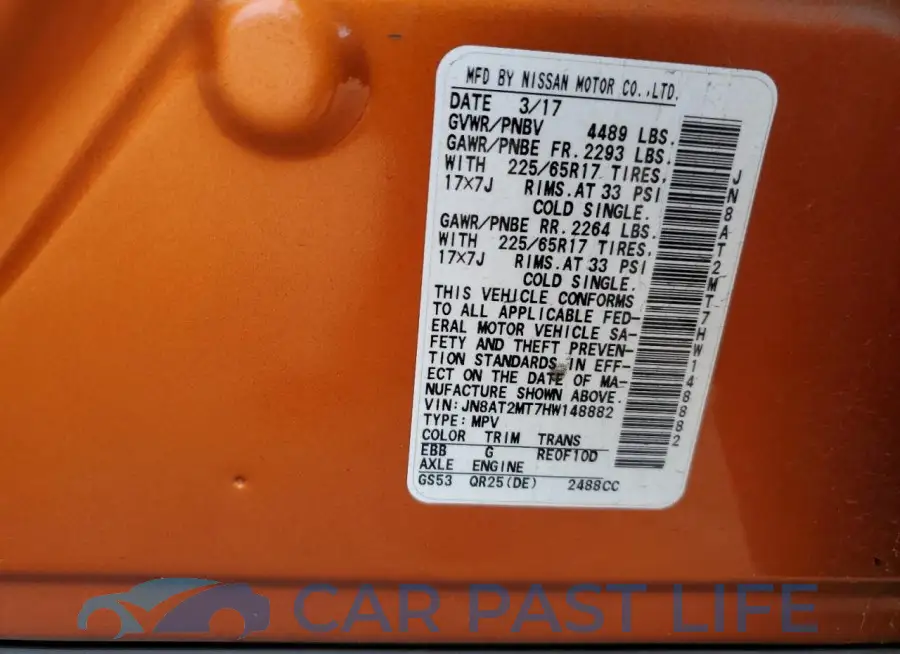 JN8AT2MT7HW148882# 12