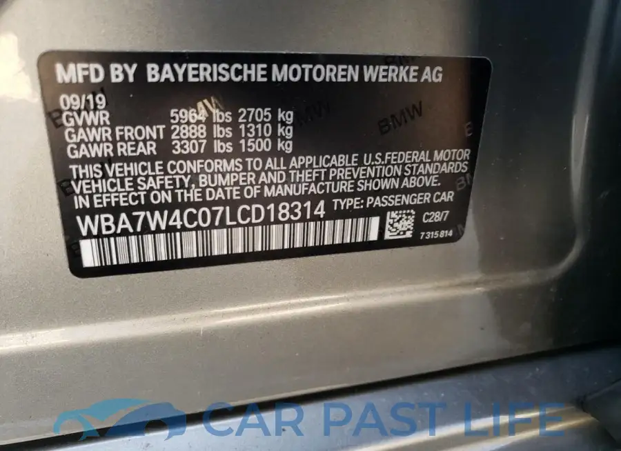 WBA7W4C07LCD18314# 12