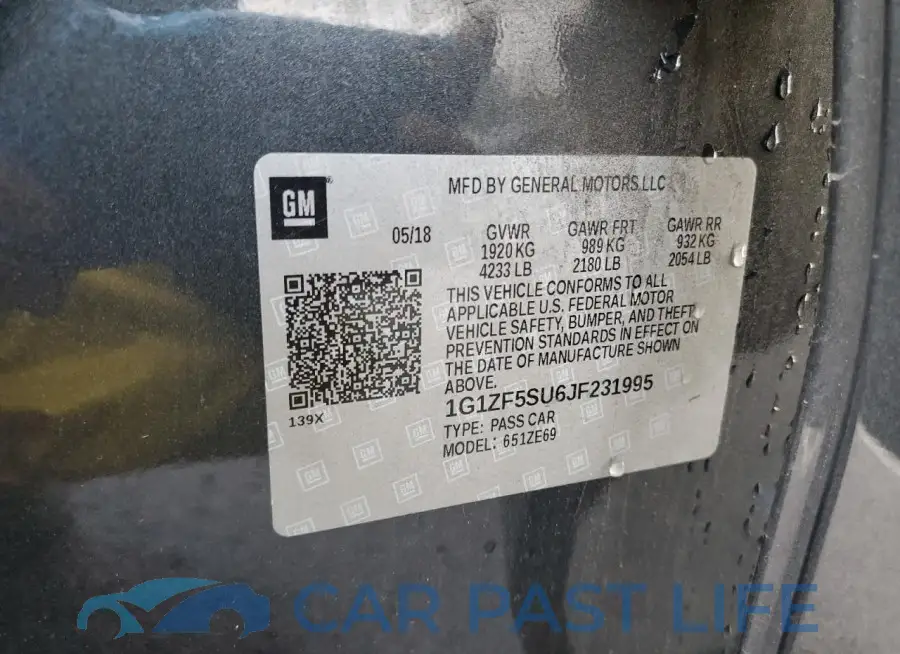 1G1ZF5SU6JF231995# 12