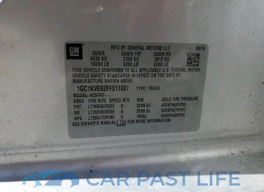 1GC1KVE82FF511001# 13