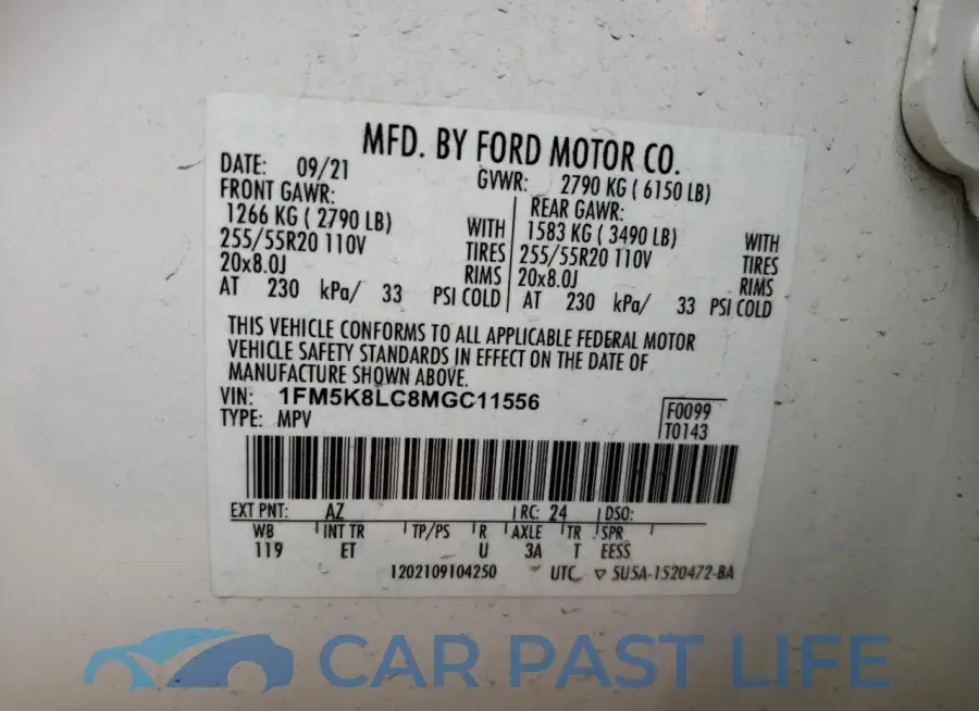 1FM5K8LC8MGC11556# 12