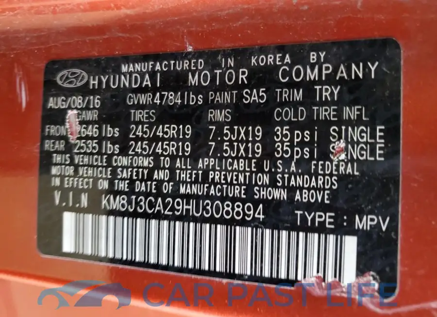 KM8J3CA29HU308894# 12