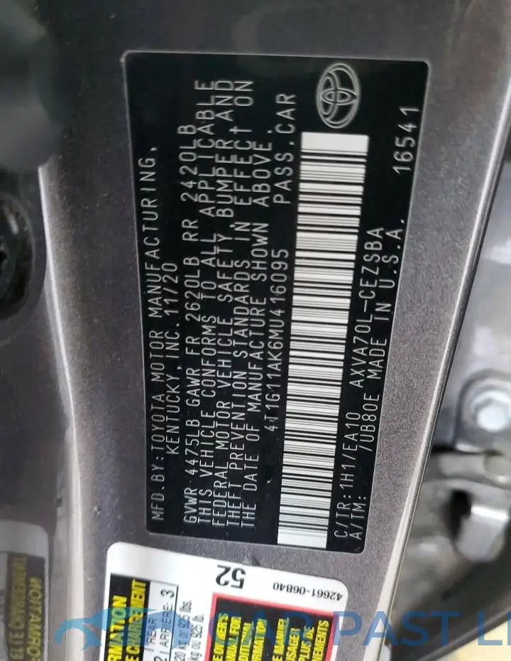 4T1G11AK6MU416095# 13